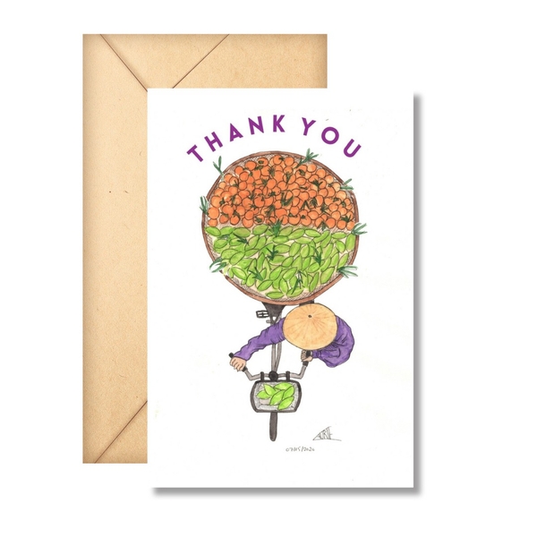 LAURIE DRAWS - 'Fruit Bike' Thank You Card