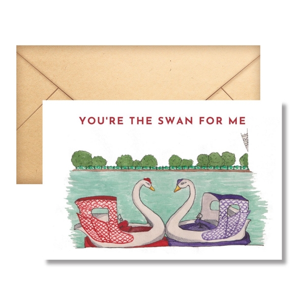 LAURIE DRAWS - 'You're The Swan For Me' Greeting Card