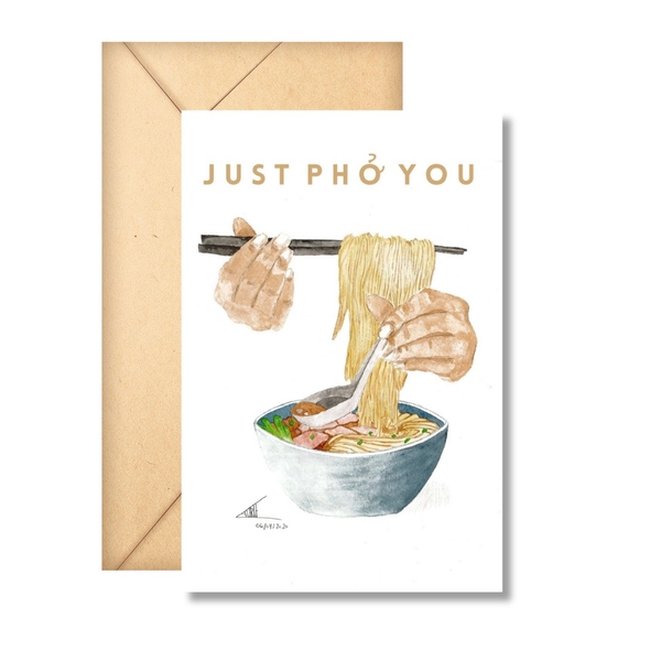 LAURIE DRAWS - 'Just Phở You' Greeting Card