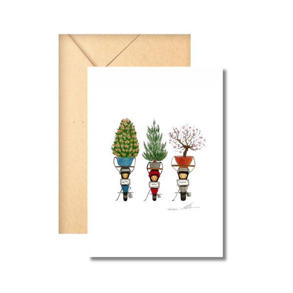 LAURIE DRAWS - ‘Tết Trees' Greeting Card