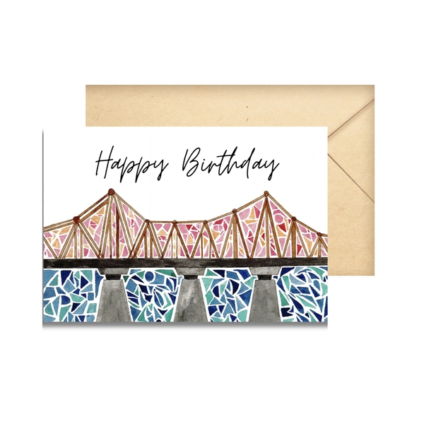 LAURIE DRAWS - ‘Long Biên Bridge' Happy Birthday Card