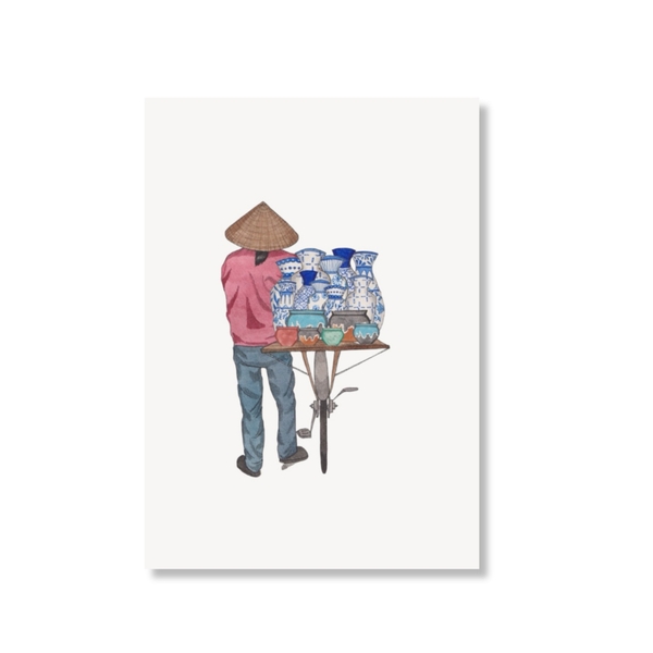 LAURIE DRAWS - 'Pottery Bike No.02' Postcard