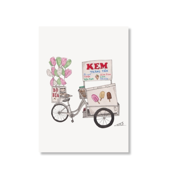 LAURIE DRAWS - 'Ice Cream Bike' Postcard
