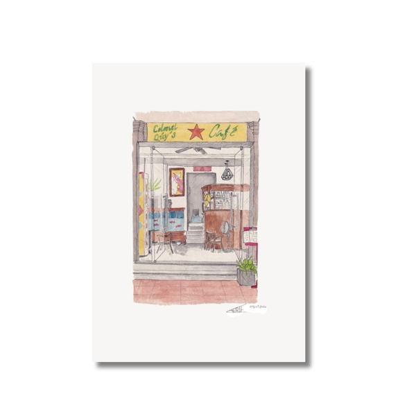LAURIE DRAWS - 'Coffee Shop' Postcard