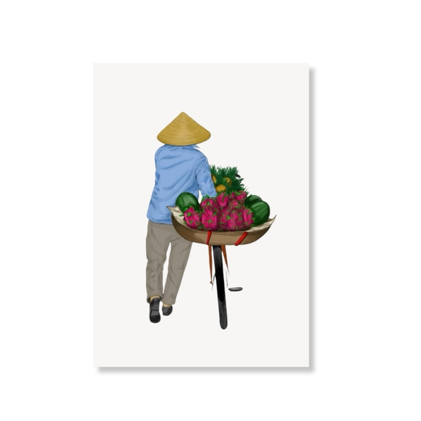 LAURIE DRAWS - 'Dragon Fruit Bike' Postcard