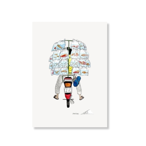 LAURIE DRAWS - ‘Fish Bike No.01' Print