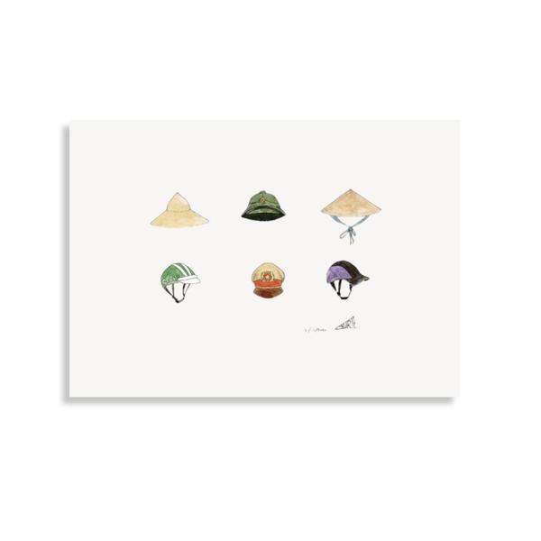 LAURIE DRAWS - ‘Hats Of Vietnam' Print