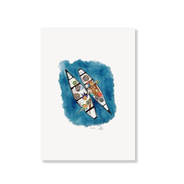 LAURIE DRAWS - ‘Boats' Postcard