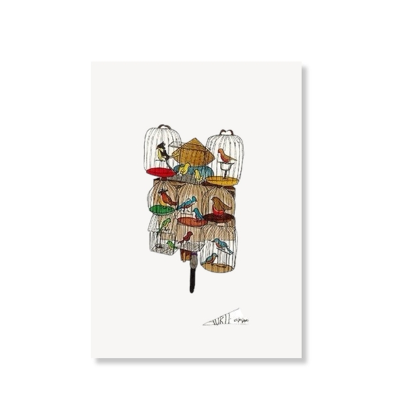 LAURIE DRAWS - ‘Bird bike' Print