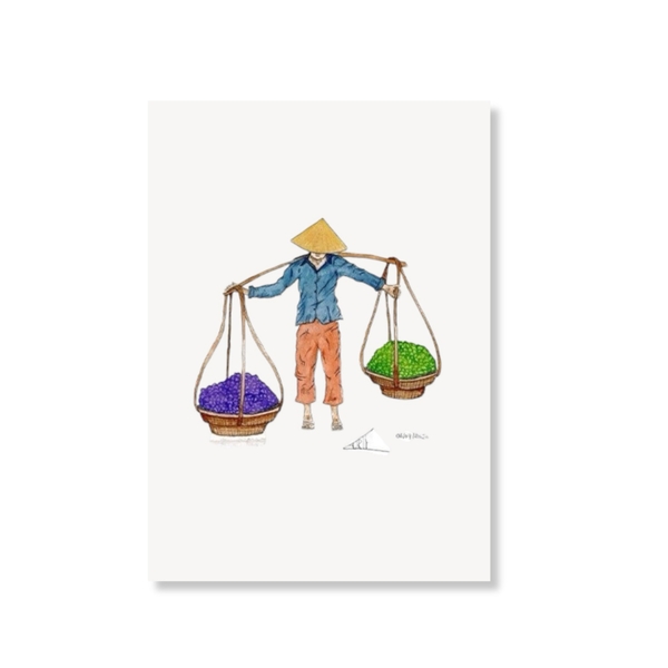 LAURIE DRAWS - ‘Fruit Vendor' Print