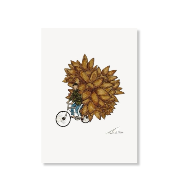LAURIE DRAWS - ‘Fish Cone Bike' Postcard