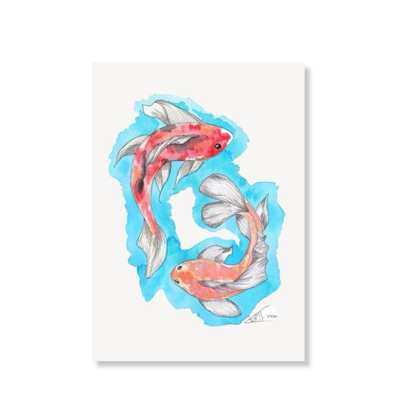 LAURIE DRAWS - ‘Koi Fishes' Print