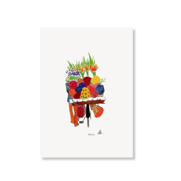 LAURIE DRAWS - ‘Flower Lady No.02' Postcard