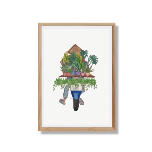 LAURIE DRAWS - 'Plant Bike No.02' Framed Art Print