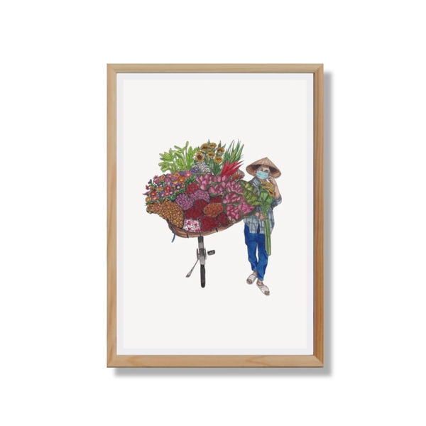 LAURIE DRAWS - ‘Flower Lady No.03' Framed Art Print