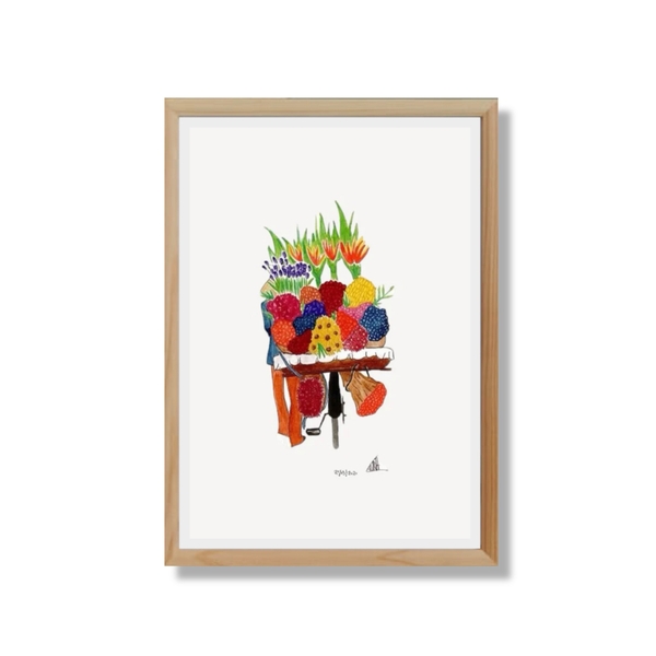 LAURIE DRAWS - 'Flower Lady No.02' Framed Art Print