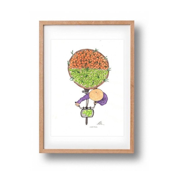 LAURIE DRAWS - 'Fruit Bike' Framed Art Print