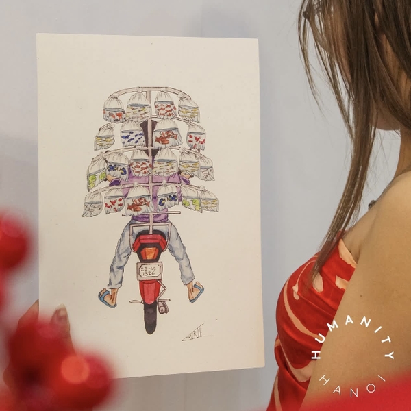 LAURIE DRAWS - ‘Fish Bike No.02' Print