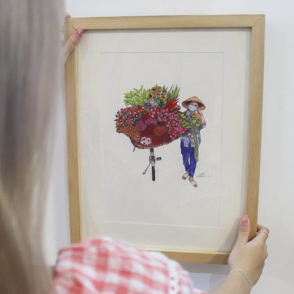 LAURIE DRAWS - ‘Flower Lady No.03' Framed Art Print
