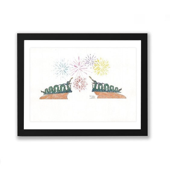 LAURIE DRAWS - 'Westlake Dragons' Framed Art Print