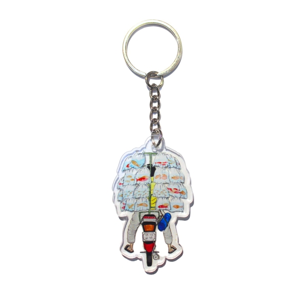 LAURIE DRAWS - ‘Fish Bike No.01’ Keychain