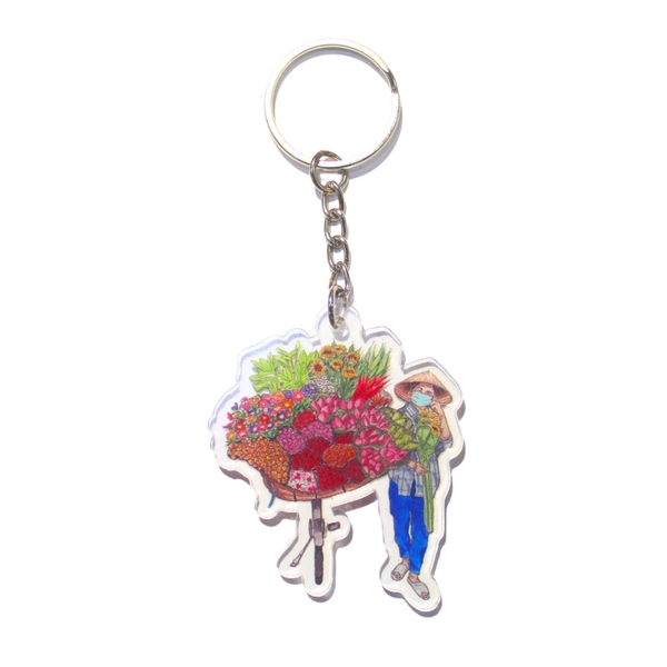 LAURIE DRAWS - ‘Flower Lady No.03’ Keychain