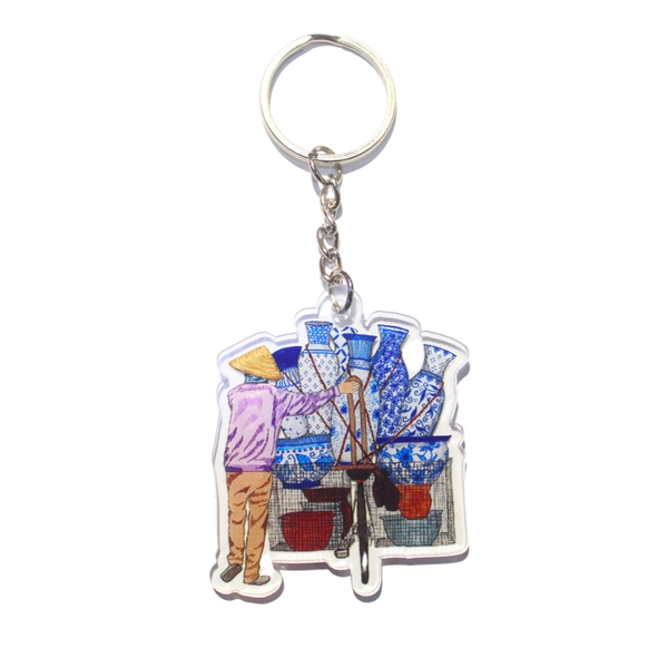 LAURIE DRAWS - ‘Pottery Bike No.01’ Keychain