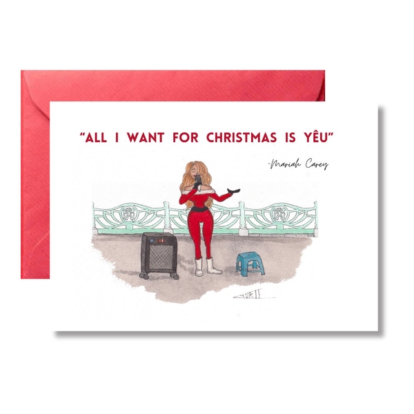 LAURIE DRAWS - ‘All I Want For Christmas Is Yêu' Christmas Card