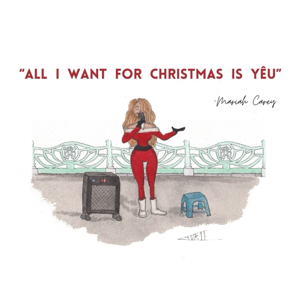 LAURIE DRAWS - ‘All I Want For Christmas Is Yêu' Christmas Card