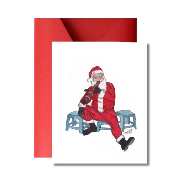LAURIE DRAWS - ‘Santa’s On Break' Christmas Card