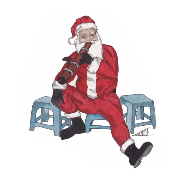 LAURIE DRAWS - ‘Santa’s On Break' Christmas Card