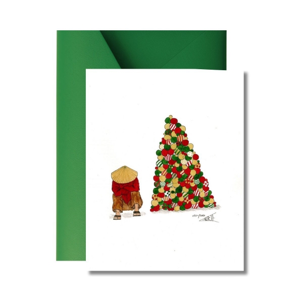 LAURIE DRAWS - ‘Bauble Pile' Christmas Card