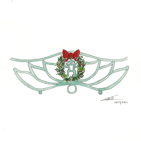 LAURIE DRAWS - ‘West Lake Wreath' Christmas Card