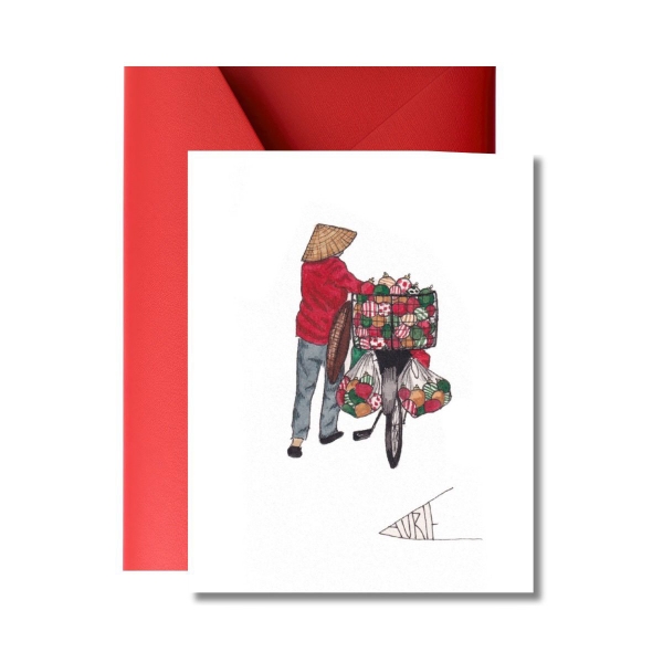 LAURIE DRAWS - ‘Christmas Ornament Bike' Christmas Card