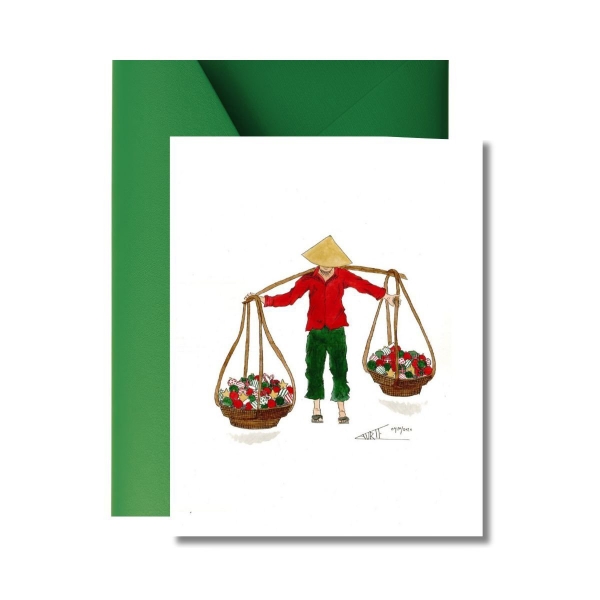 LAURIE DRAWS - ‘Christmas Ornament Vendor' Christmas Card