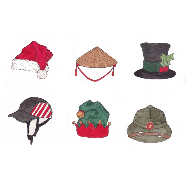 LAURIE DRAWS - ‘Christmas Hats' Christmas Card