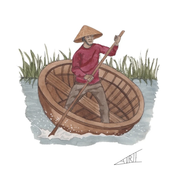 LAURIE DRAWS - 'Coconut Boat' Greeting Card