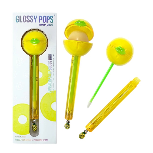 GLOSSY POP - 'Prickly Pineapple' 2-in-1 Lip Balm & Lip Gloss