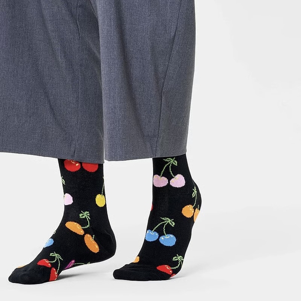 CREW SOCKS - Colorful Cherry In Black