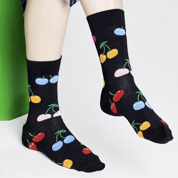 CREW SOCKS - Colorful Cherry In Black