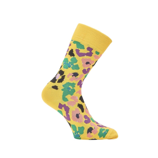 CREW SOCKS - Multi Leopard Print In Yellow