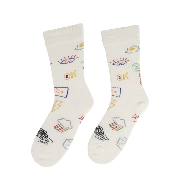 CREW SOCKS - Colorful Doodle