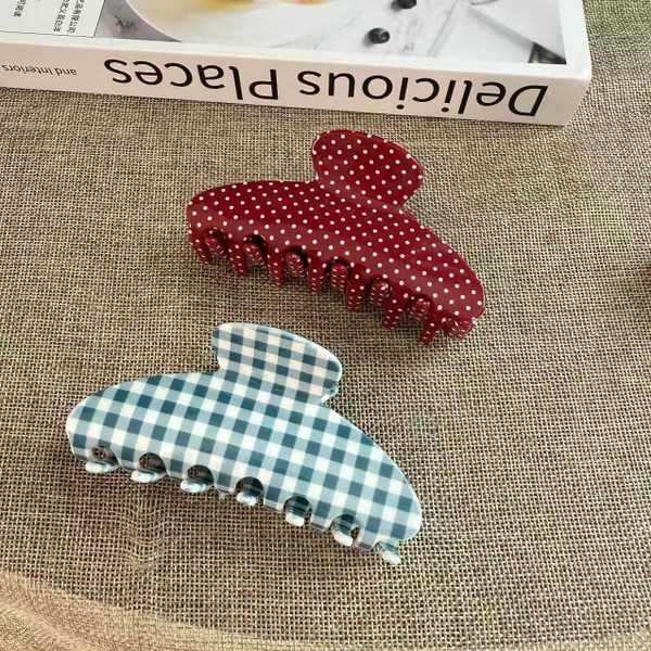 Heirloom Hair Claw - Pink Gingham