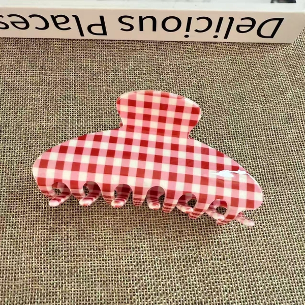 Heirloom Hair Claw - Pink Gingham