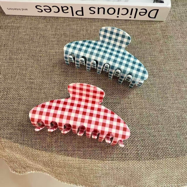 Heirloom Hair Claw - Blue Gingham