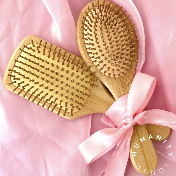 Wooden Hair Brush in Rectangle