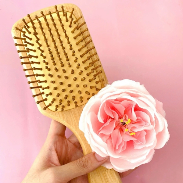Wooden Hair Brush in Rectangle