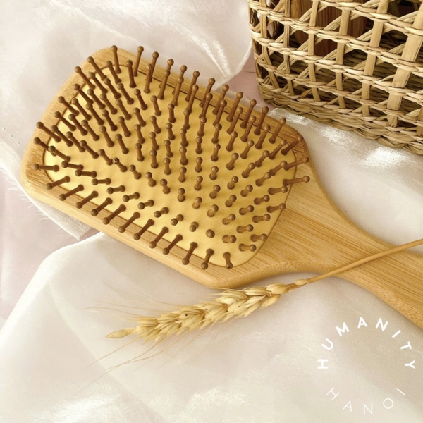 Wooden Hair Brush in Rectangle