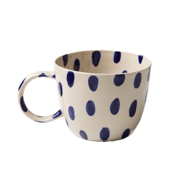 BAT TRANG - Ceramic Big Mug In Navy Dot