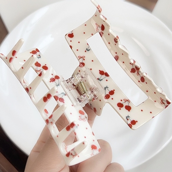 Rectangle Hair Claw - Cherry